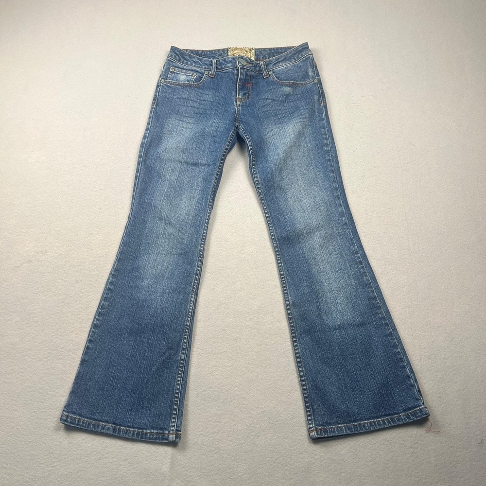 VTG Y2K American Rag Flare Jeans Womens 5S Denim Low Rise Stretch Boho Retro